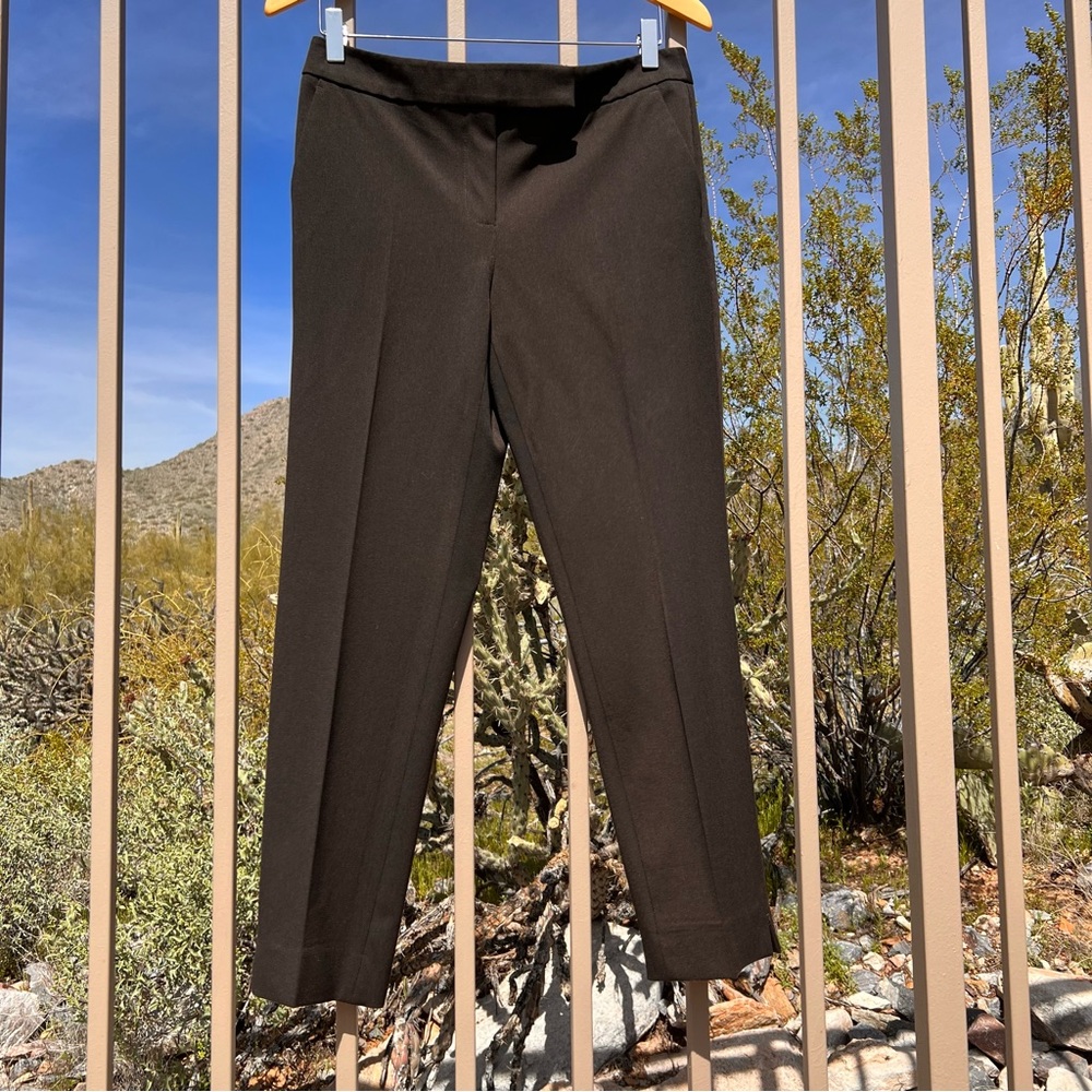 White House Black Market Womens Dress Pants Size 6R Slim Leg Color Brown